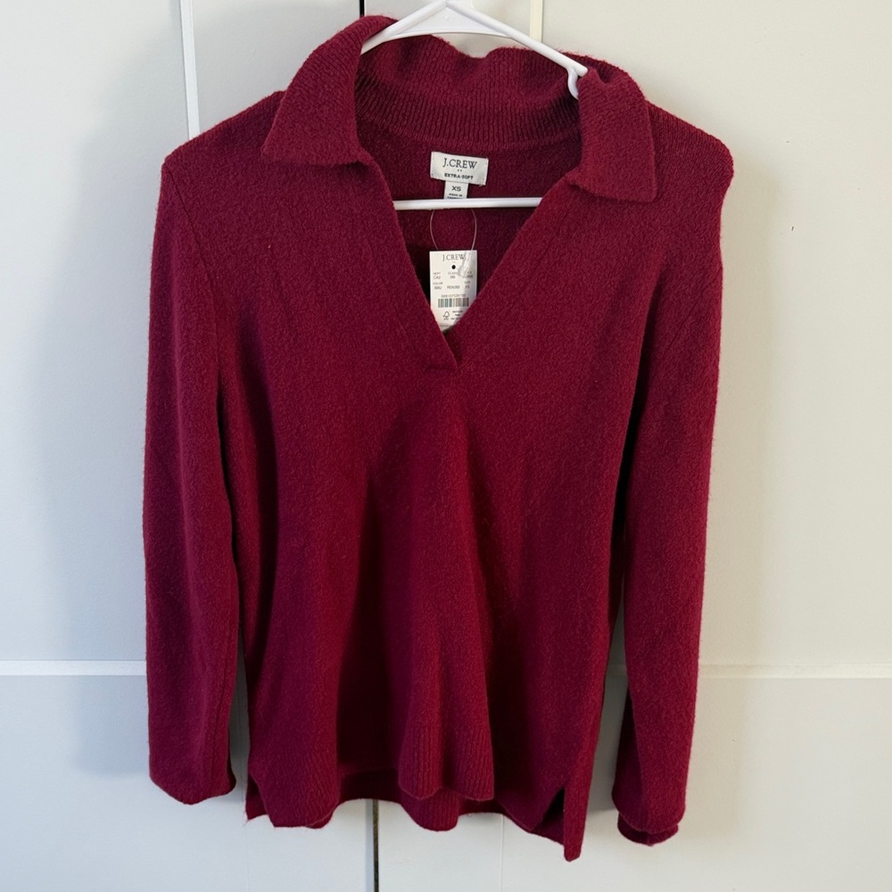 J. Crew Burgundy Knit Pullover